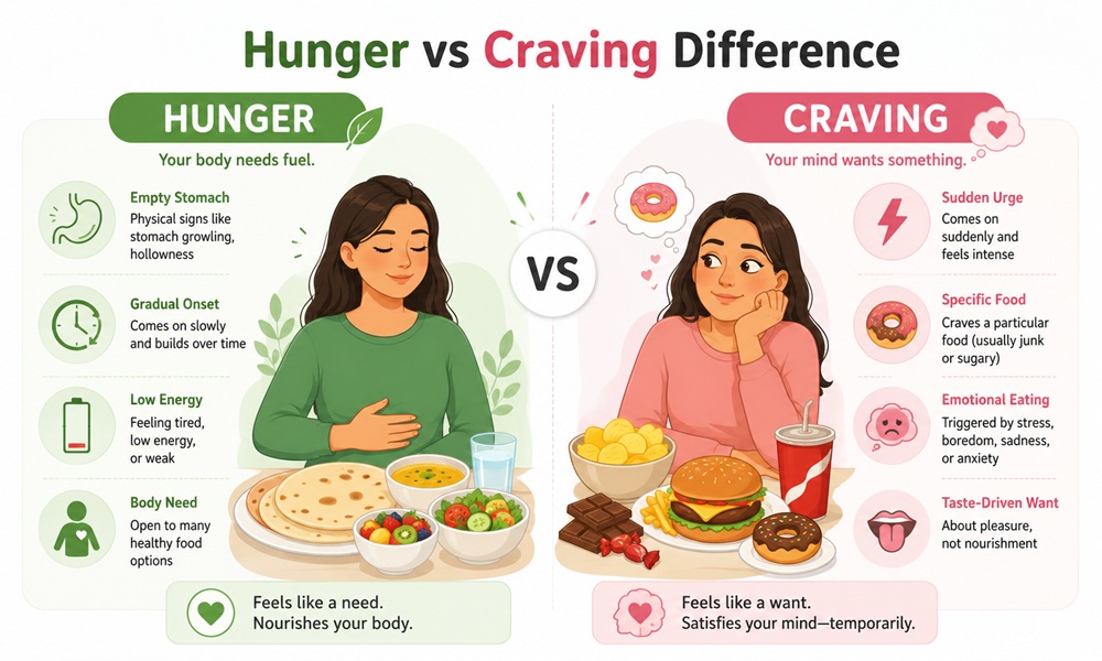 Hunger vs Craving: How to Tell the Difference (And Why It Matters) hunger vs craving difference